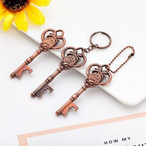 100pcs Bottle Opener Keychain shaped zinc alloy Silver Color Key Ring Beer Bottle Opener Unique Creative JF