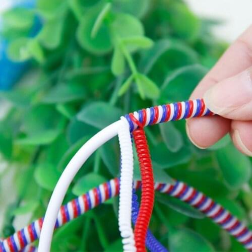 1000pcs Solid Color Plastic spiral USB Charger cable cord protector wrap cable rope Protect for charging cables organizer 50cm