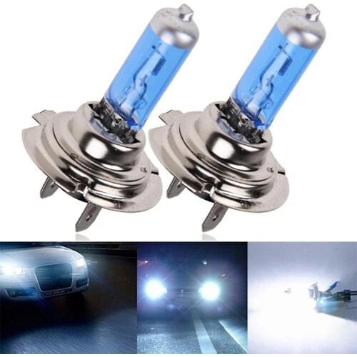 2Pcs 55W 12V H7 6000K Car Xenon Halogen Headlight Super Bright White Bulb Lamp