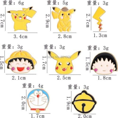 20/Lot Doraemon Brooch Figures Pin For Lapel Action Figure Toy