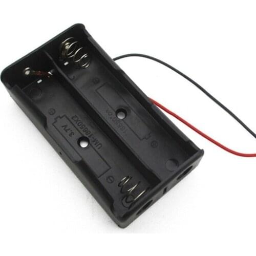 3.7V 2x 18650 Battery Holder Connector Storage Case Box DIY Batteries Clip Holder Container with Leads Pin