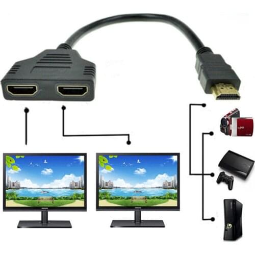 30CM V1.4 1080P 1 Male To Dual HDMI Compatible 2 Female Y Splitter Cable Adapter HD LED LCD TV For HDTV Tablet PC XBOX