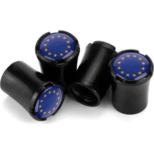 4pcs/Lot EU Flag Car Tire Valve Caps For Lincoln MKZ Navigator Town MKX MKT Wheel Tires Air Dust Waterproof Screw Airtight Cap