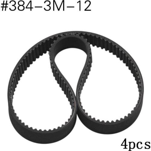 4PC New Replacement 384mm Length Drive Belt HTD 384-3M-12 Escooter Electric Scooter 128 Teeth 12mm Width Electric Scooter Belt