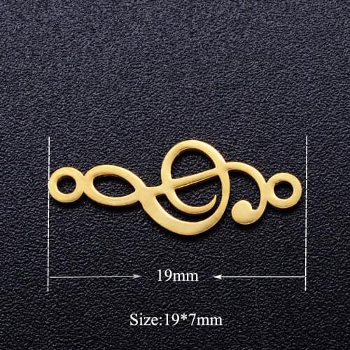 5pcs/lot Music Symbol Stainless Steel DIY Connector Charms Wholesale OEM Connectors Charm Accepted Jewelry Making Connectors