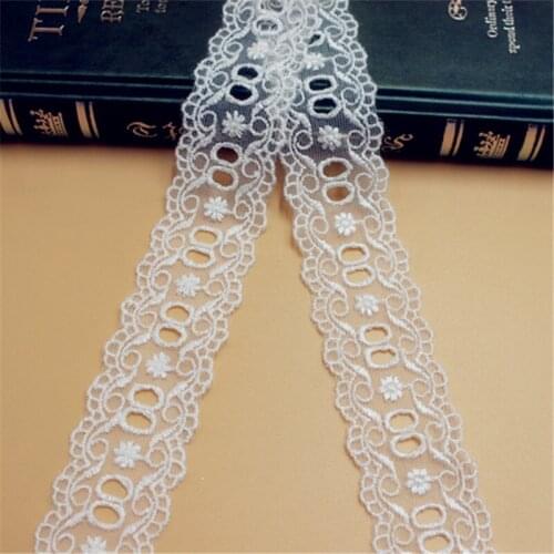 5Yds/lot 3cm wide exquisite rayon openwork embroidery lace threadable veil necklace lace clothing accessories AC519