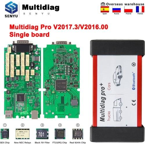 Car Diagnostic Scanner Multidiag Pro+ 2020 OBD 2 OBD2 For BMW Bluetooth For Cars/Trucks V2017.3 For Scania Truck Auto Tool