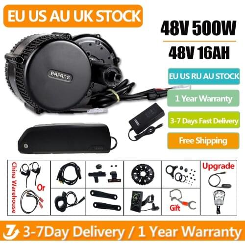 Bafang BBS02B 48V500W Mid Drive Brushless Motor E-Bike Engine Electric Bicycle Conversion Kit with 48V Pack 16AH Lithium Battery
