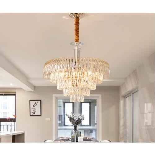 Free Shipping Golden Color Crystal Vintage Retro Pendant Lights D50cm H54cm LED Crystal Lampshade Lighting Hanging Light Fixture