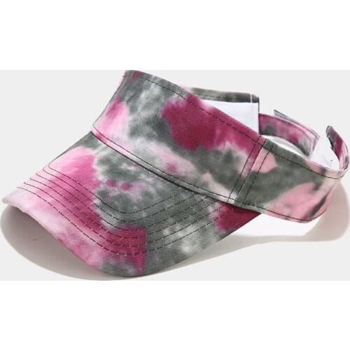 Women Men Summer Sun Visor Headband Cap Multicolored Striped UV Protection Empty Top Baseball Hat For Outdoor Running Cycling