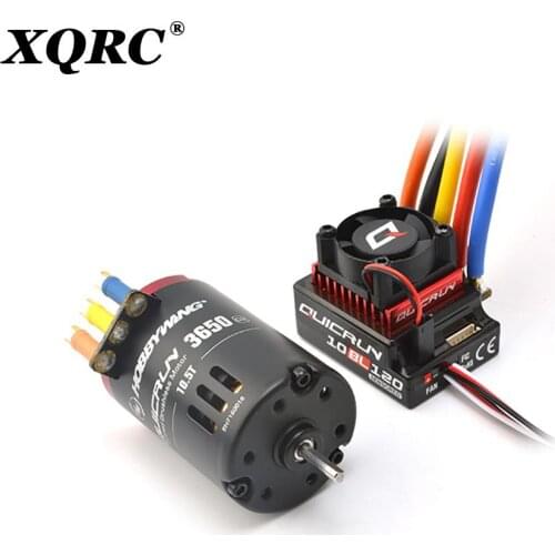 QuicRun 3650 Sensored Brushless Motor + 10BL120 120A Sensored Brushless ESC + LED Program Box General Combo for RC 1/10 Car