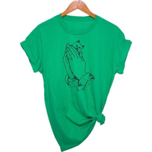 Summer cotton T-shirt womens summer new super large solid color T-shirt 7 color casual loose T-shirt Korean o-neck womens top