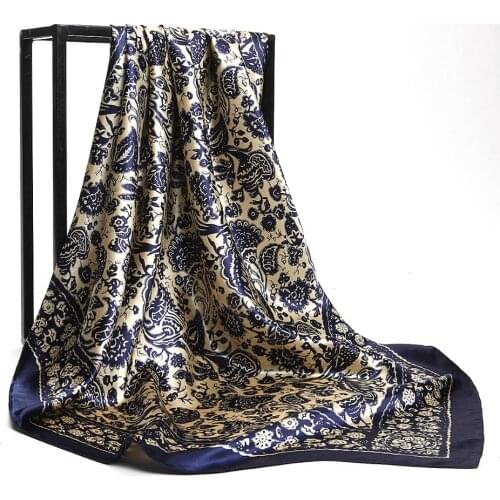 Italy fresh silk garment fabric digital printing satin silk fabrics width 90cm*90cm HGFWE05