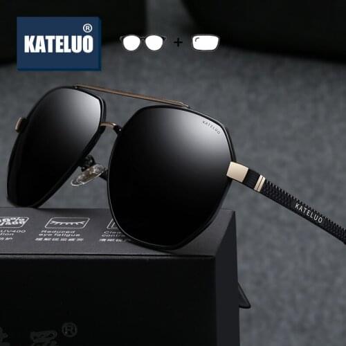 KATELUO Mens Sunglasses Photochromic Prescription Glasses Optical Eyeglasses Myopia Glasses for Men 6603