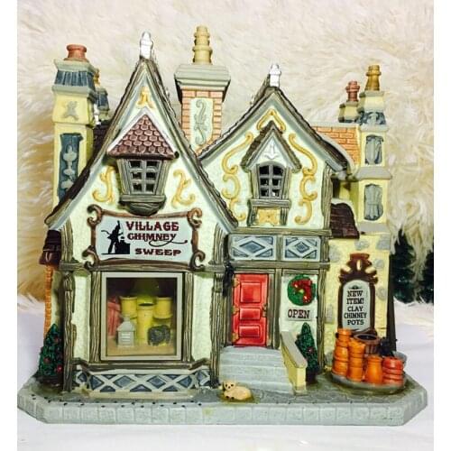 Ceramic Mini Castle Night Light House Cottages Decor Crafts Fairy Garden Ornament Halloween Decorations Gift