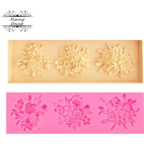 Beautiful flower cluster silicone mold biscuit cutting cake decoration tool wedding cake decoration