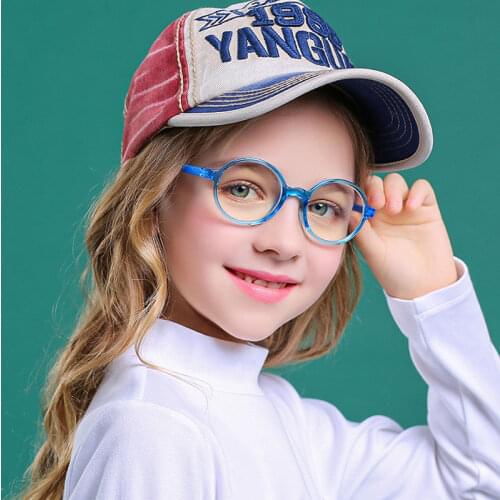 Round Anti Blue Light Glasses Kids Girl Boy Optical Frame Children Flexible 3-13 Anti Reflective Computer UV400 Eyeglasses 2020