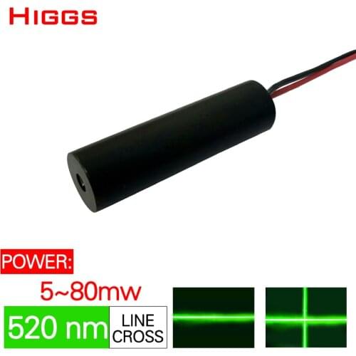 High quality 520nm 5mw 10mw 30mw 50mw 80mw green line & cross laser module industrial grade optical signal source level marking