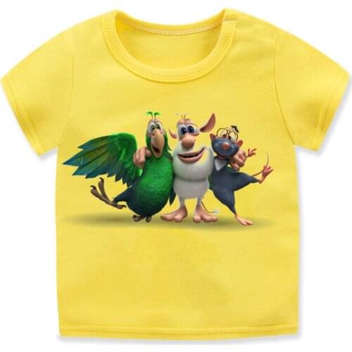 2021 hot sale Kids t-shirt funny Animation cartoon print boys yellow t shirt summer harajuku girls tshirt high quality tops