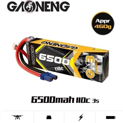 Gaoneng GNB 6500mAh 3S 11.1V 110C/220C Lipo Battery With EC5 XT90 Plug for RC Helicopter Airplane RC Car Boat Parts