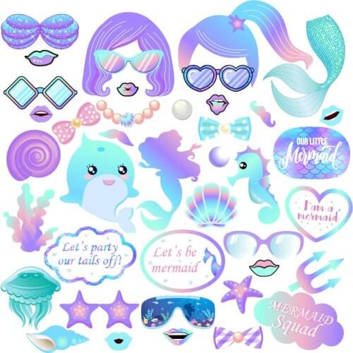 Little Mermaid Party Favors DIY Mr Mrs Photobooth Props Lets Be Mermaid Party Decorations Wedding Baby Shower Party Supplies