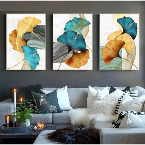 Blue Green Yellow Gold ginkgo Leaf diamond painting 3 Piece full square round mosaic tools cross stitch embroidery arts,MM159