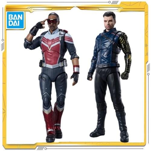Original BANDAI S.H.Figuarts Marvel The Falcon and the Winter Soldier Anime Action Figur Toy for Child Halloween Gift
