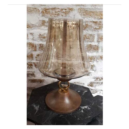 Vitale Wooden Footed Glass Candle Holder 63x34x55 cm HC0007