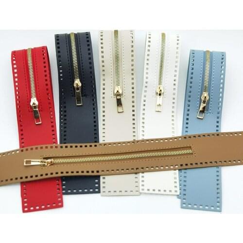 Useful Custom DIY Zipper For Woven Bag Hardware PU Leather Zipper Accessories Clothes Woven Bag Sewing Accessories High Quality