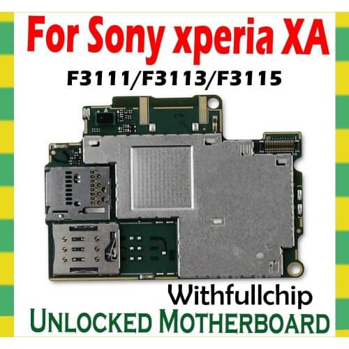 Full Unlocked mainboard for Sony Ericsson Xperia XA F3111 F3113 F3115 unlock Motherboard Android OS logic board mainboard boards