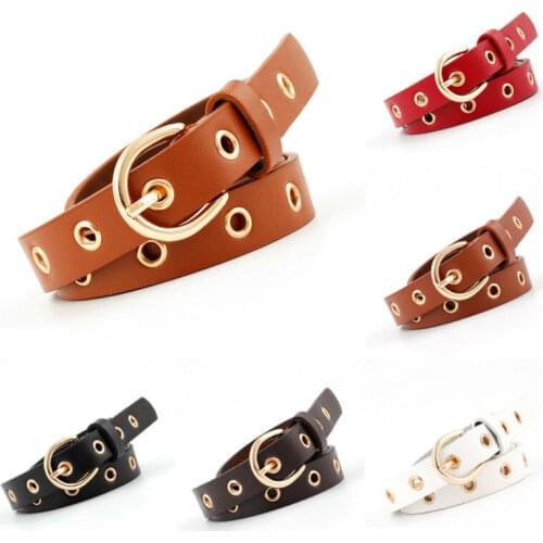 Women Vintage Metal PU Leather Belts Lady Boho Round Buckle Waist Leather Belt 5 Colors Available Belt Apparel Accessories 110CM