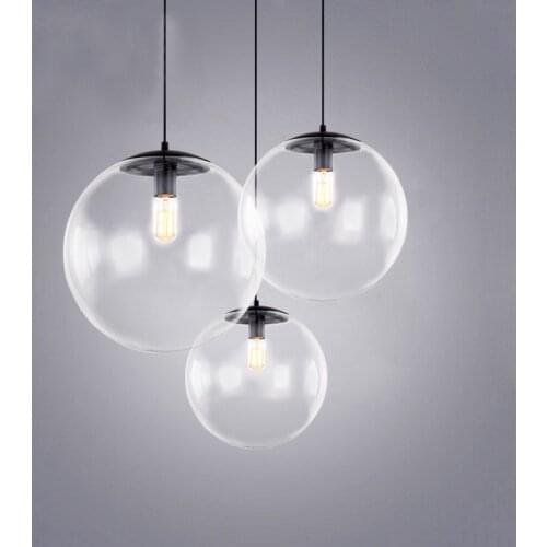 Modern Transparent Glass Bubble Led Pendant Lights Restaurant Pendant Lamp Coffee shop Bar Hanging Light Fixtures Home Loft Deco