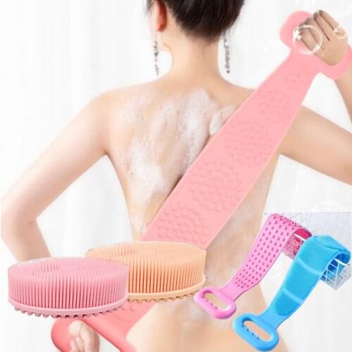 Magic Silicone Brushes Bath Towels Rubbing Back Mud Peeling Body Massage Shower Extended Scrubber Skin Clean Shower Brushe