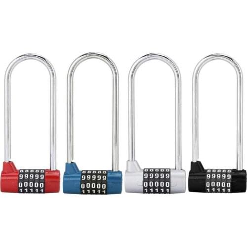 Password Lock Zinc Alloy U-shape Combination Digit Password Code Lock Extra Long Cabinet Door Padlock cerradura puerta