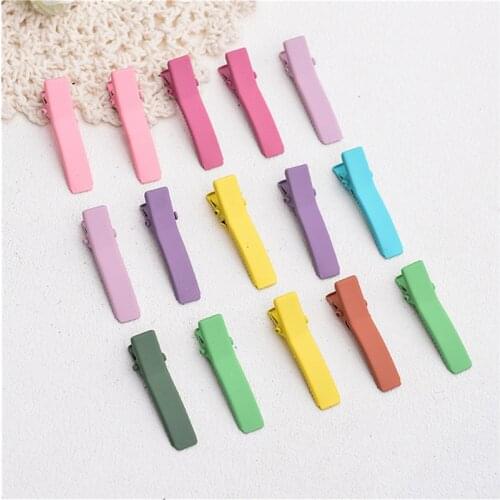 10pcs Duckbill Hair Clips Random Color Spray-painted Hairpins Metal Barrettes For Baby Child Women Girl