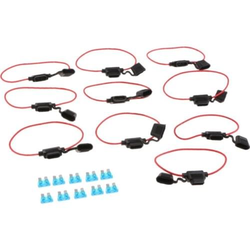10x 15Amp Fuse Mini Adapter tap Dual Circuit Adapter Holder For Car Auto Truck