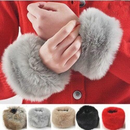 15pc Winter Arm Warmers For Women Hand Sleeves Cuffs Faux Fur Plush Thicken Elastic Arm Warmer Fashion Accessories Wholesale
