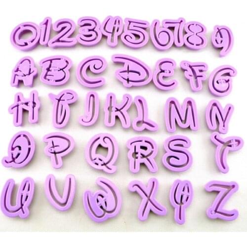 36pcs/set DIY Letter Number Cake Mould Fondant Sugarcraft Cookie Cutter Mold Cookie Decorating Tools