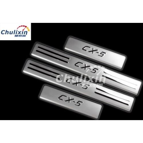 4pcs/lot stainless steel scuff plate door sill 4pcs/set car accessories for Mazda CX-5 CX 5 CX5
