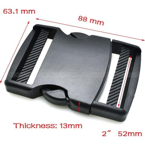 50pcs/pack Pack 2" (52mm) Webbing Plastic Buckle For Outdoor Activities Tactical Backpack Straps