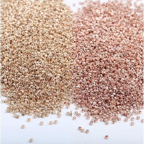 6500pcs 2mm Glass Seed Beads High Quality Uniform Golden Glass Beads For Jewelry Making DIY Handmade Accessories