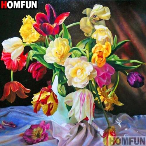 Homfun Full Square/Round Drill 5D DIY Diamond Painting "Flower landscape" 3D Embroidery Cross Stitch Home Decor Gift A12157