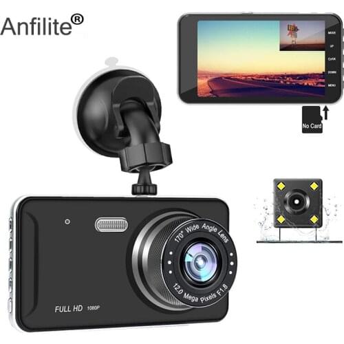 Anfilite 4.0” Full HD 1080P Car DVR Dual Lens Auto Dash Cam dvr Dashboard Video Recorder with g-sensor