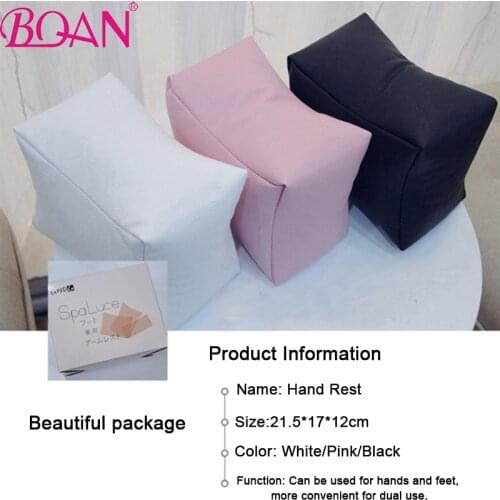 BQAN 1PCS Nail Art Equipment Pink Soft PU Leather Foot Hand Rests Cushion Pillow Hand Rests Holder Dual Use Manicure Nail Tools