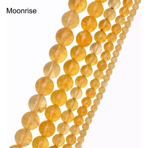 Natural Stone Beads Piezo Citrin Crystal Quartz Charm Round Loose Beads For Jewelry Making DIY Necklace Bracelet 4mm-12mm
