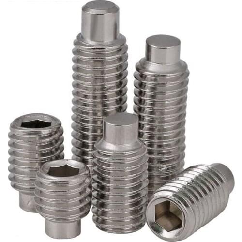 DIN915 Dog Point Hex Hexagon Socket Grub Set Screws M3 M4 M5 M6 M8 M10 304 Stainless Steel Allen Bolts