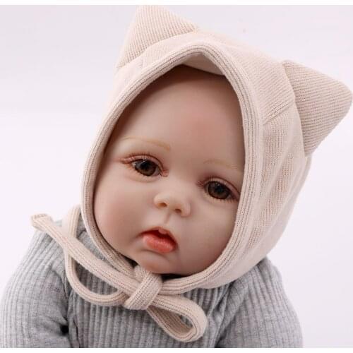 Newborn baby Cat ear Cover Designer Hats Soft Warm Cotton baby Girl Boys Toddler winter Beanie Accessories newborn photography