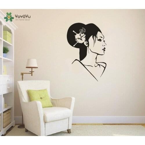 Home Decoration Vinyl Wall Sticker Vinyl Decal Geisha Oriental Japan Sexy Girl Room Decor GW-131