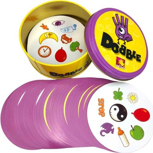 Hot Items Family Spot It Game With Metal Box 83mm Dobble Game Card English Version
