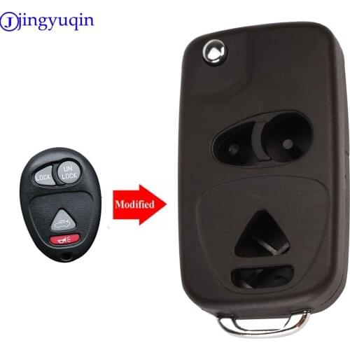Jingyuqin 10ps Modified Folding Car Key Shell Fob Case for Buick Regal Lacrosse Park Avenue Excelle Cover 4Buttons